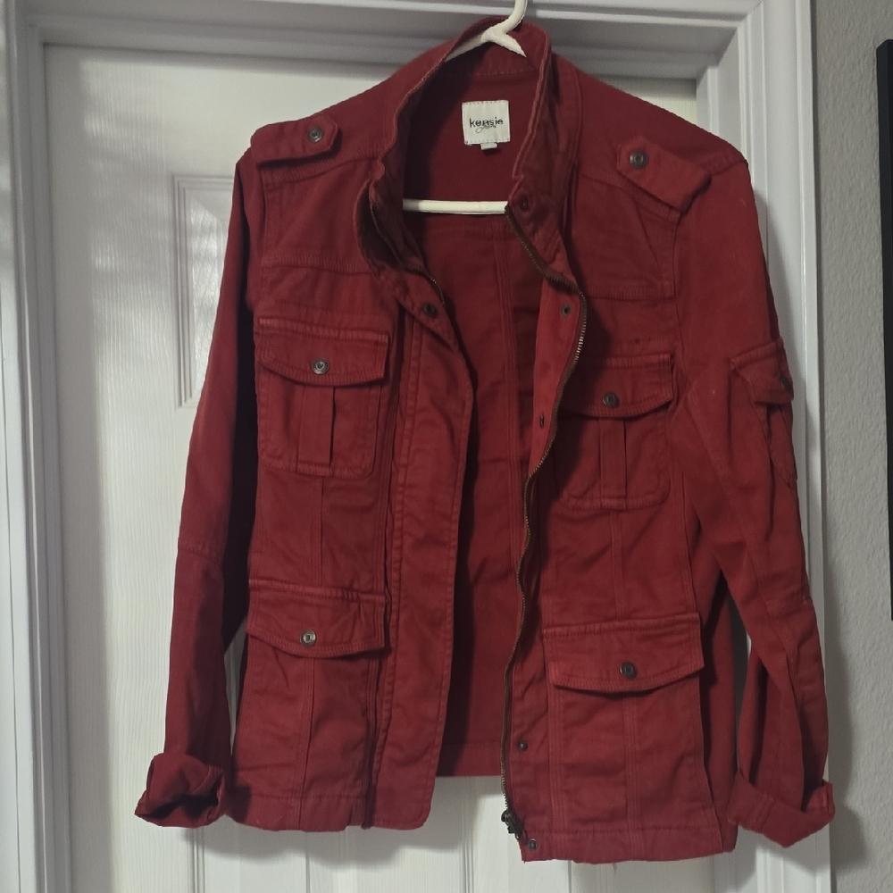 Knox Rose Women's Utility Jacket in Deep Red